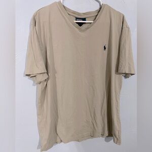 Men’s Size Large Polo Ralph Lauren Gray V-neck Short Sleeve Tee